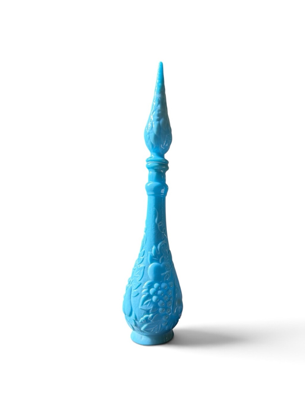 VINTAGE EMPOLI LIGHT BLUE ART GLASS GENIE BOTTLE